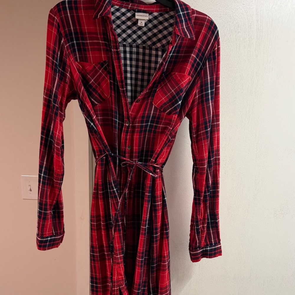 Merona Red and Black Plaid Shirt
